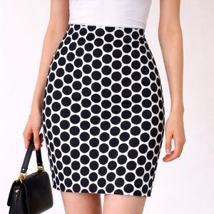 New York & Company Black and White Polka Dot Skirt
